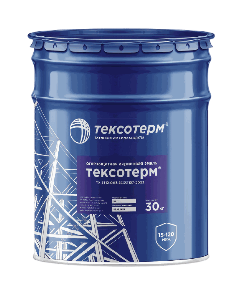 Огнезащитная акриловая эмаль Тексотерм для бетона и железобетона, ведро 30 кг