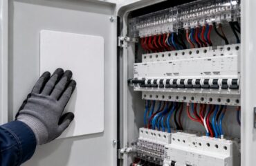 Монтаж пиростикера АСТ на дверцу электрощита